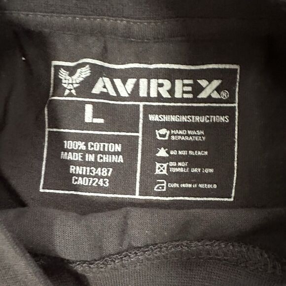 Avirex Black Graphic Shirt Eagle Bling Glitter Men’s Size Large Y2K Style Biker - Picture 4 of 7